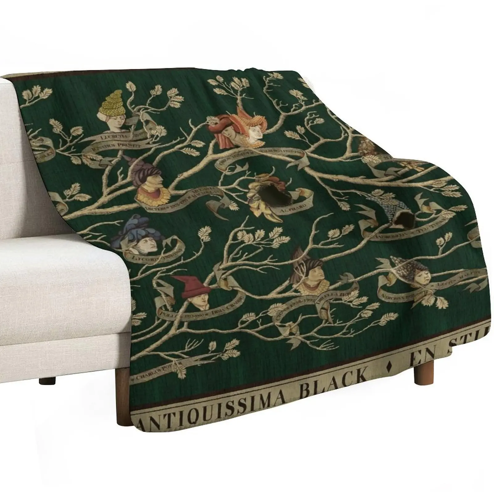Noble House of Black Family Tree Throw Blanket Sofa Throw Kid'S Summer Beddings Plaid Sofa Quilt Blankets