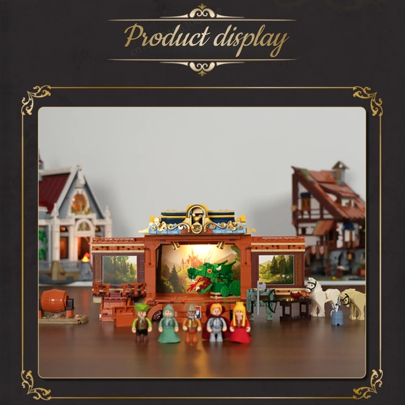 فرقة القرون الوسطى بنة تجميع لعبة الأداء المسرحي بجولة النقل عرض الشارع نموذج الحلي جمع الهدايا