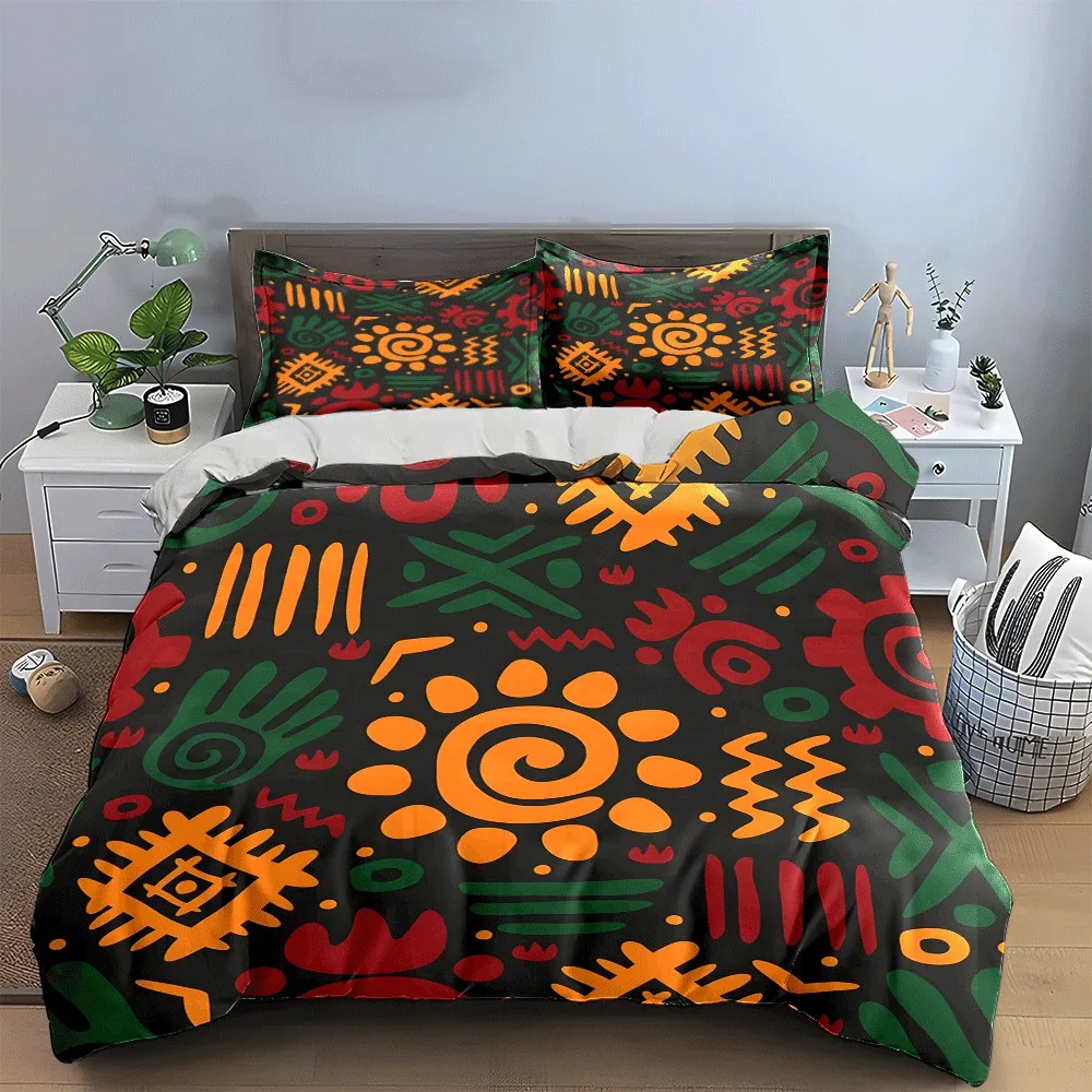 Colorful Tribal Pattern Three-Piece Set Exquisite three-piece bedding set gift for kids and adults