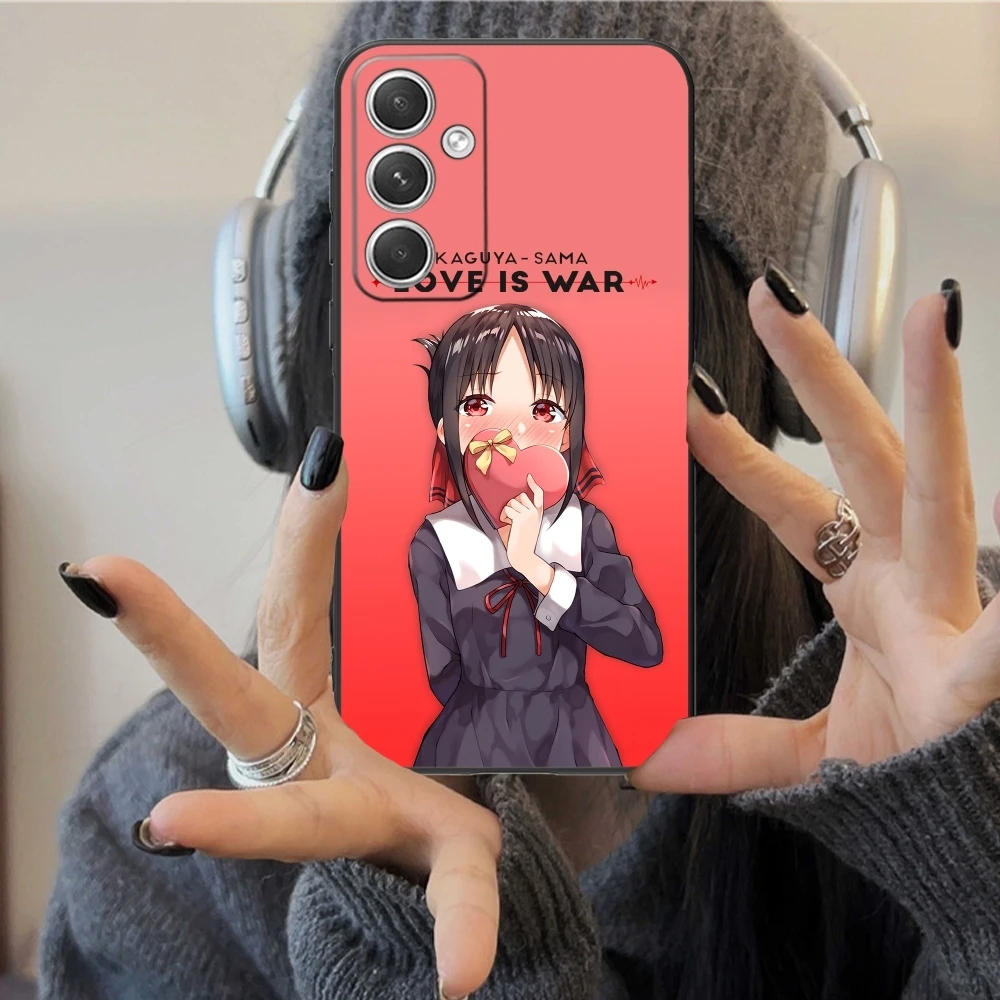 Kaguya Sama Shinomiya Cell Phone Case for Samsung Galaxy S24 S23 S22 S21 S20 S10 S9 Plus FE Ultra Lite Black Phone Cover Shell