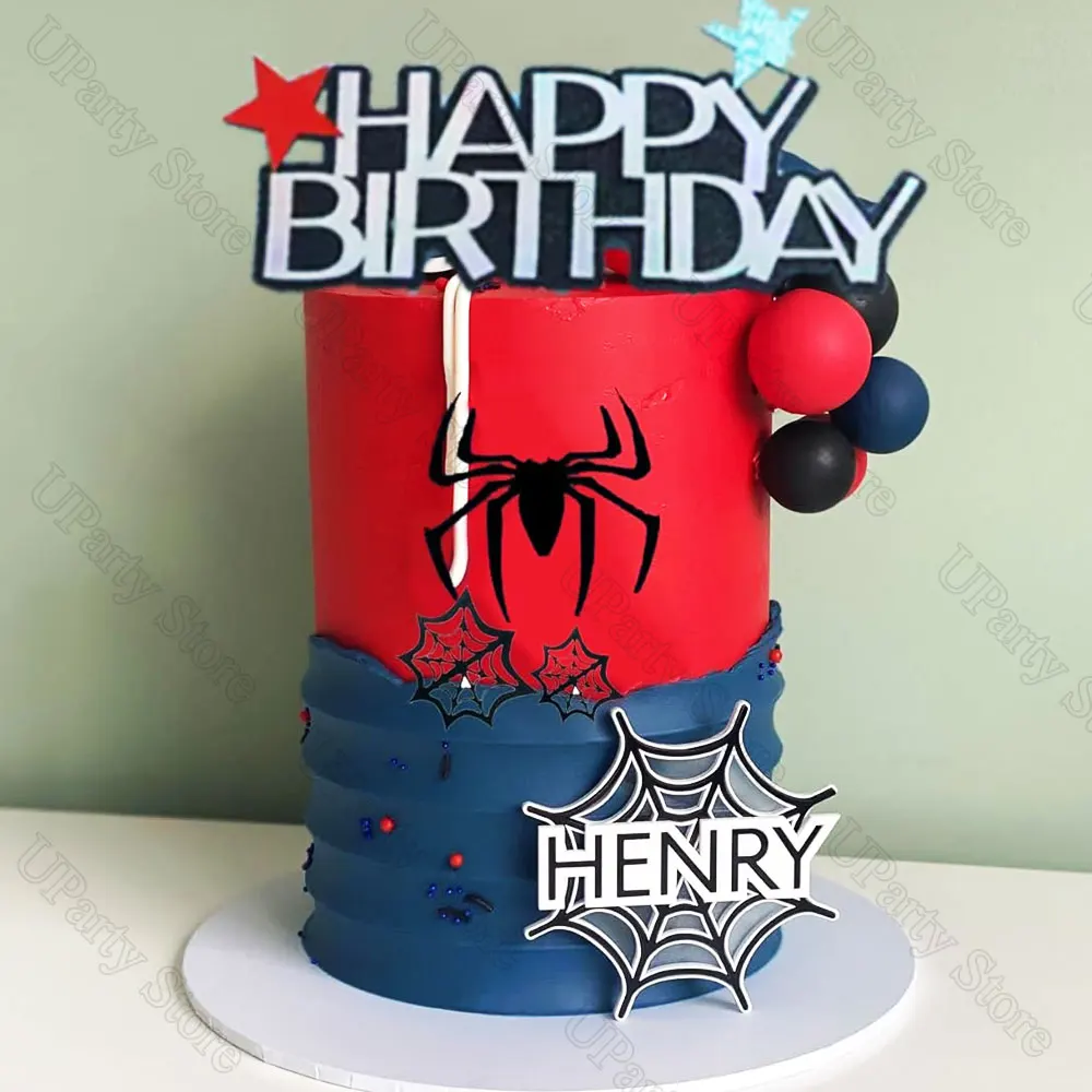 60 Stück rot blau schwarz Kugeln Kuchendeckel 2-4 cm Schaumstoffkugeln Kuchendekorationen für Spinne Geburtstag Abschlussfeier Kuchen Dekor Gastgeschenk – Detail 5