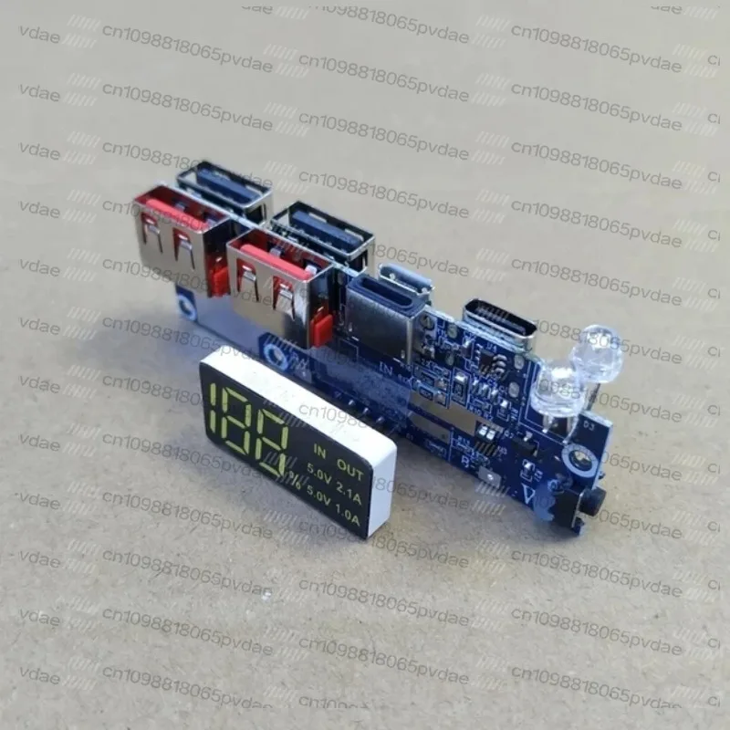 4 USB Output Multiple Charging Ports High Current Mainboard 2.1A5V Portable Power Bank Boost Module DIY