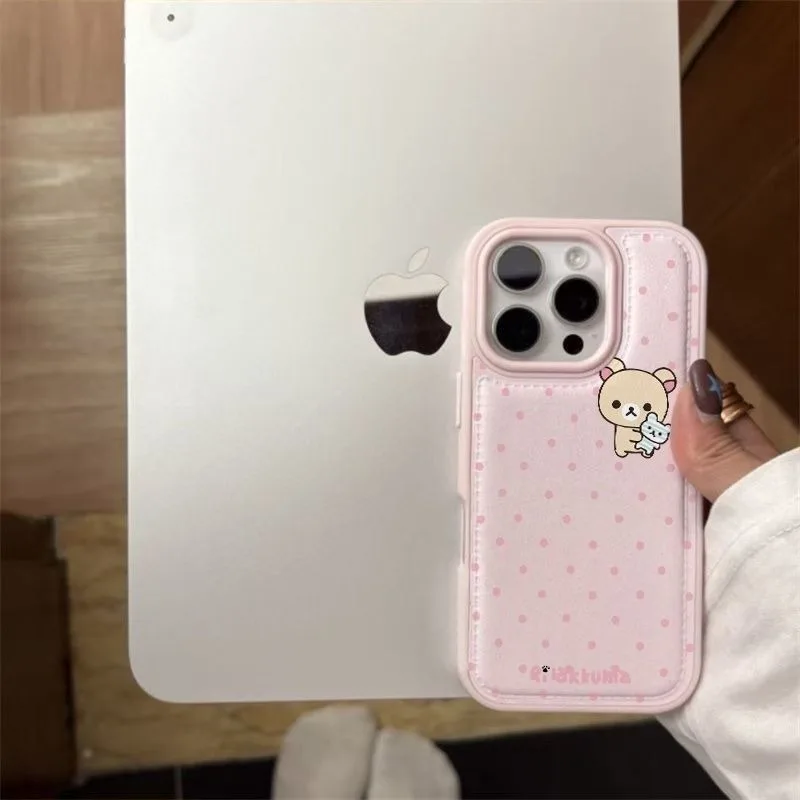 Rilakkuma soft shell is suitable for Apple 17/16/15/14/13/12/11/PROMAX light luxury style mobile phone case
