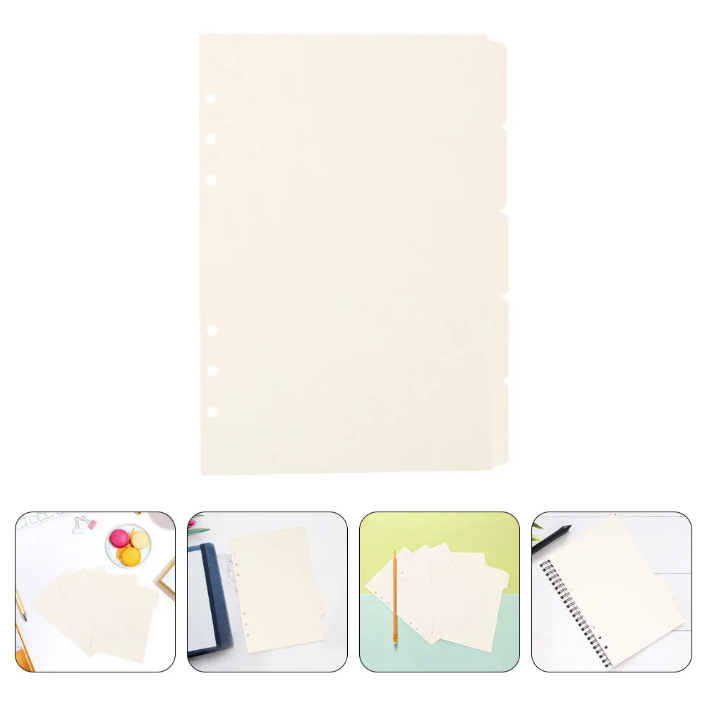 

20Pcs Index Binder Dividers Bright Colored Paper Notebook Tabs for Office Reports Notebooks Loose-Leaf Binder Separation