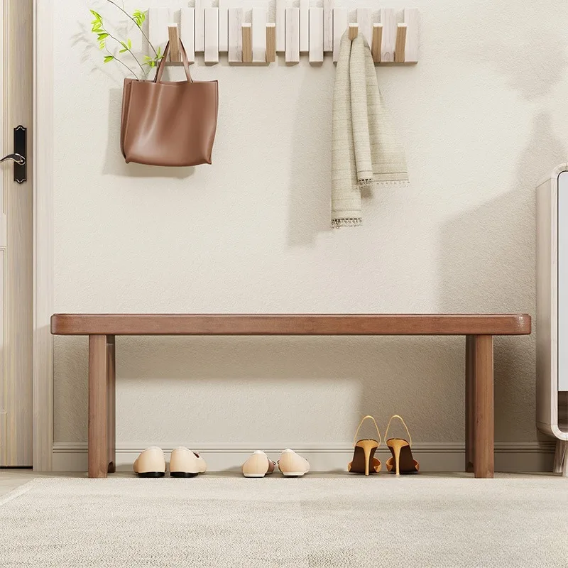 Wooden Shoe Changing Stool Living Room Bench Luxury Decorative Entrance Low Benches Multifunctional Modern Rectangular Stools