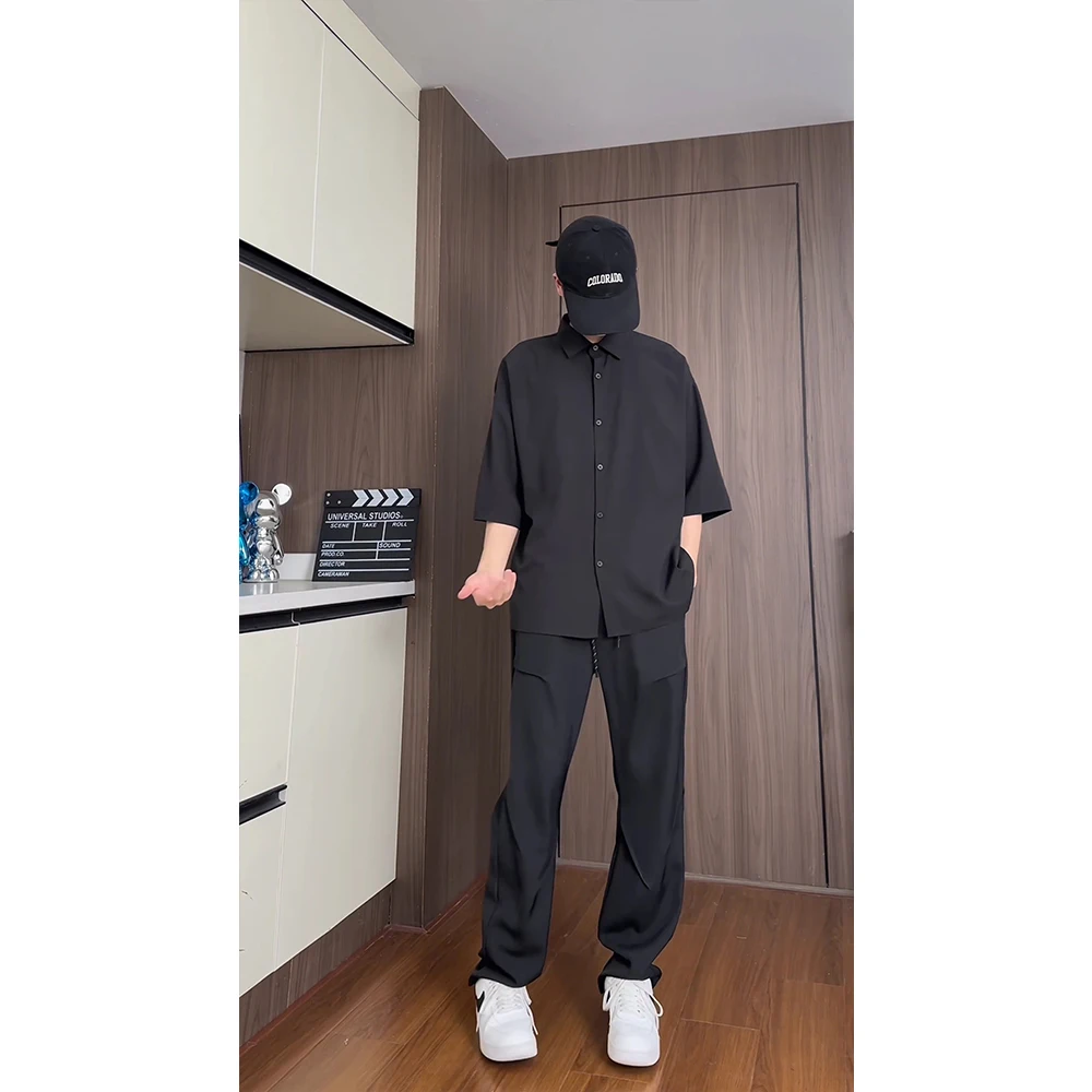 

Ледяной шелк ort Sve irt Мужской летний тонкий свободный Bla DK Студенческий подростковый топ Seven Sve irt Топ для мальчиков Ice Sensation Regul...