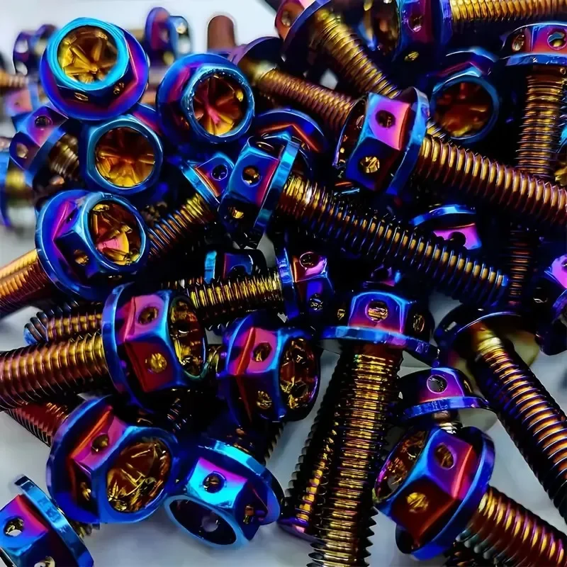 4 Stück Edelstahl 304 Sechskantschraube Innensechskantschraube M6 * 30 mm, geeignet für die individuelle Anpassung von Elektromotorrädern, blau eloxiert