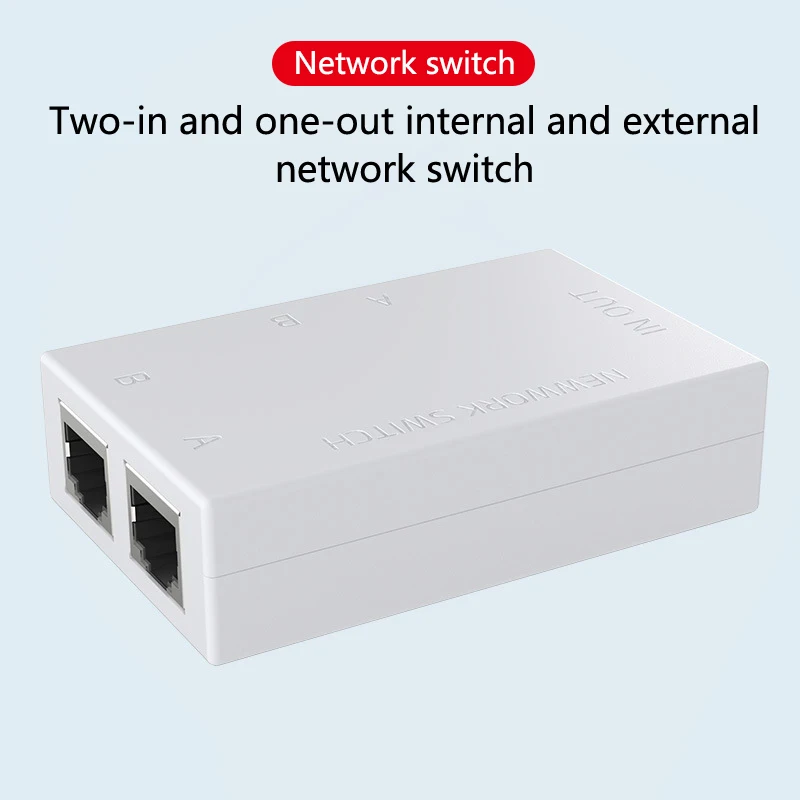 High Quality Plastic RJ45 Network Switch 2 Port LAN Ethernet Network Box Switcher RJ45 Splitter Manual Sharing Switch Adapter