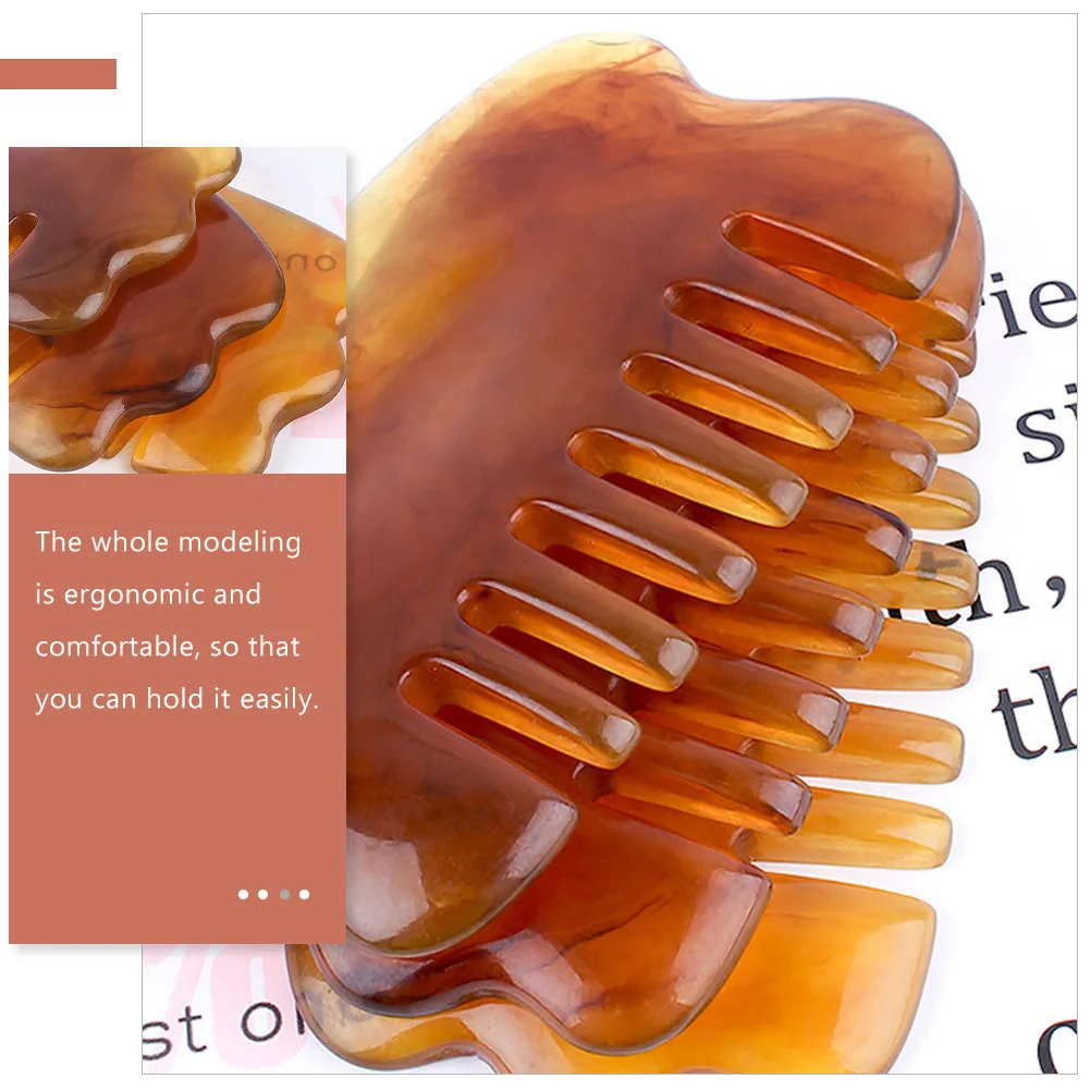 

4pcs Resin Massage Comb Scalp Stimulator Head Relief Tool Lightweight Portable Scraping Plate For Blood Circulation Body