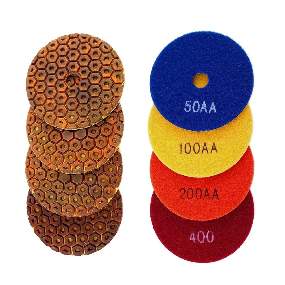 1pc 4 Inch 100mm Diamond Polishing Pads Kit Wet For Granite Stone Concrete Marble Polishing Use Grinding Discs Abrasive Tools