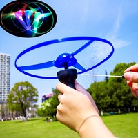 1/3pcs Flying Disc Glow Toy Pull Line String Saucers Luminous Plate Toy With Light Fun Outdoor Random Color for Children