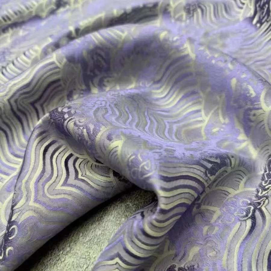 

Water Grain Silk Rayon Blended Jacquard Fabric