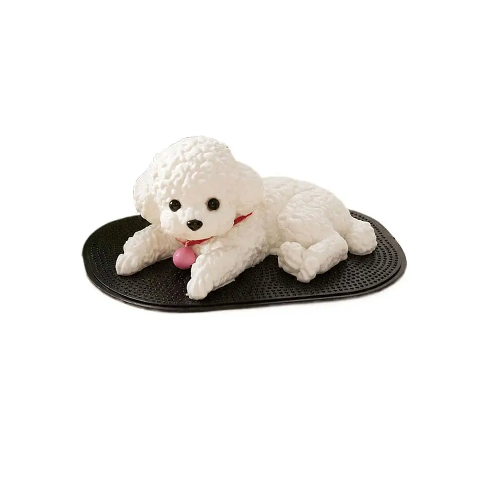 Silikon-Teddyhund-Figur als Auto-Ornament, Dekoration für Armaturenbrett und Mittelkonsole, Simuliertes Haustier für Zuhause, Schreibtisch-Geschenk – Detail 1