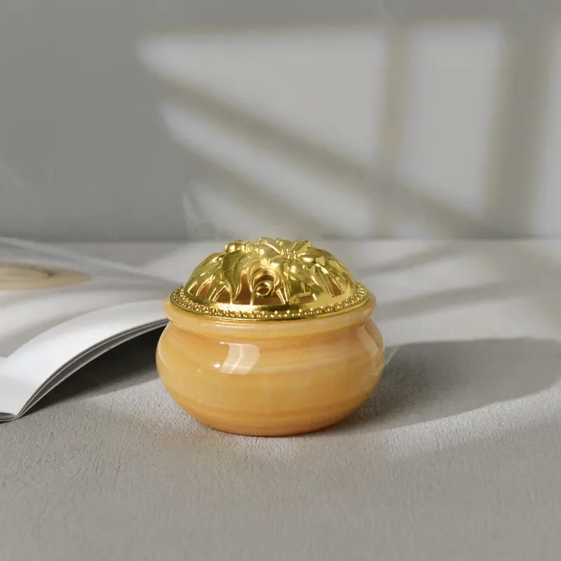 Custom Natural Marble Jade Jewelry Storage Box Spice Tea Canister Decorative Ornament Craft Container for Home Decoration