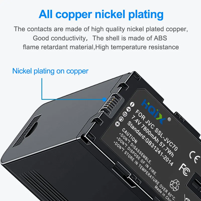 HQIX ل JVC GY-HM600 HM606 HM650 HM660 LS300 HM610 HM650EC HM600 HMQ10 HM200 HM258 JY-HM360 كاميرا SSL-JVC70 شاحن البطارية #4