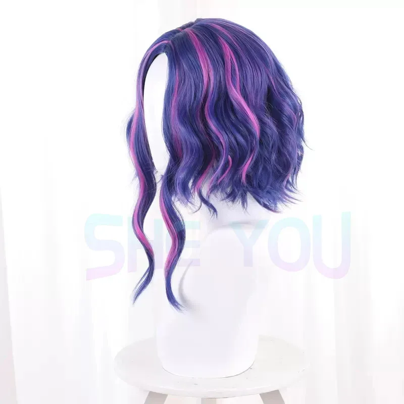 Lady Nagant Cosplay Wig Anime  Season 6 Lady Nagant 40cm Blue Purple Colour Mixture Halloween Role Play +Wig Cap