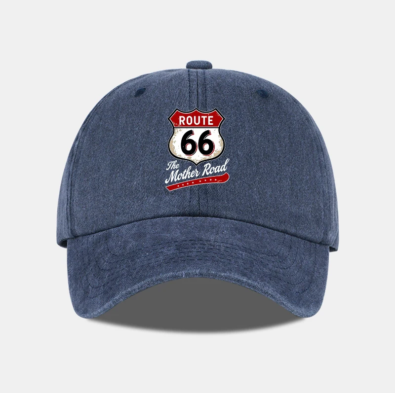 Vintage Route 66 „The Mother Road“-Baseballkappe mit Aufdruck, verstellbar, Unisex, Biker-Reise-Sonnenhut – Detail 3