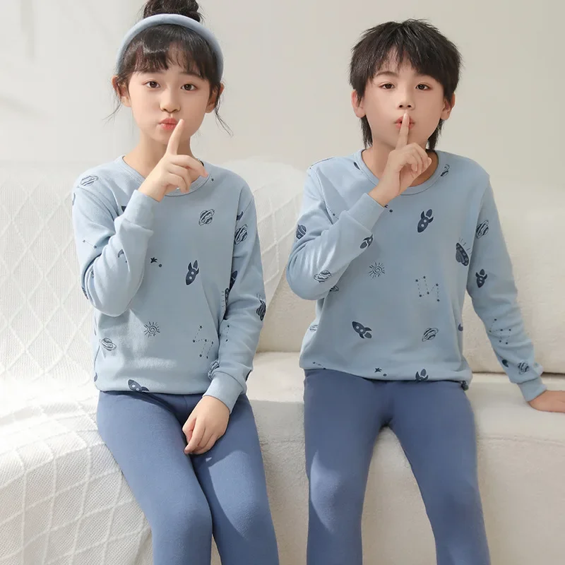 

NEW Boys Girls Pajamas Winter Thermal Underwear Children's Clothing Sleepwear Warm Pyjamas Set for Kids 2 4 5 6 8 10 12 14 Years