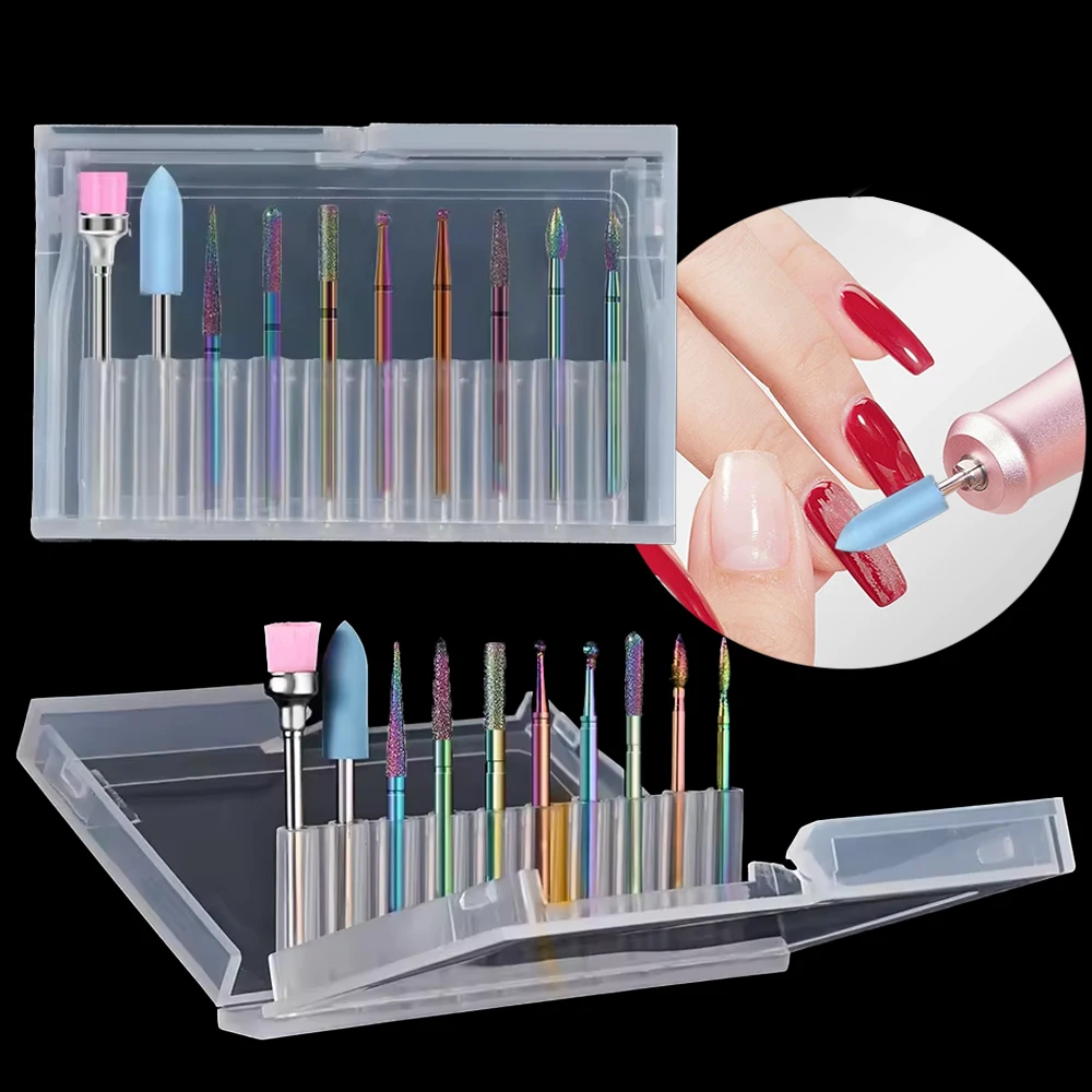 

10Pcs/box Professional Tungsten Steel Nail Drill Bits 4 Styles Electric Manicure Nail File Bit Ceramic Grinding Remove Nails Gel