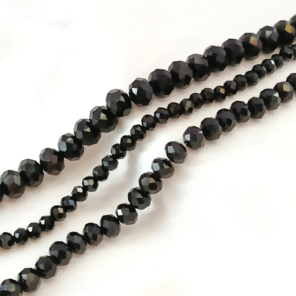 100 Pieces 2-8mm Black Cut Multi Angle Scattered Beads DIY Makes Fashionable Jewelry Necklace, Bracelet, Clothing Accessory