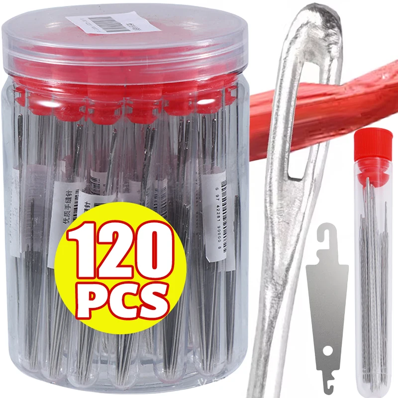 

40/120PCS Blind Sewing Needles Elderly Big Hole Stainless Steel Self Threading Needles Hand Sewing Embroidery Needle Accessories