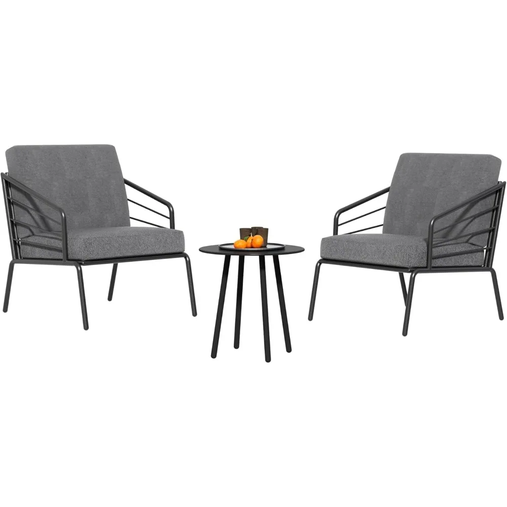 

3 Pieces Patio Furniture Set with Coffee Table,Waterproof Outdoor Sectional Furniture with 5" Thick Cushion,Modern Balcony Furni
