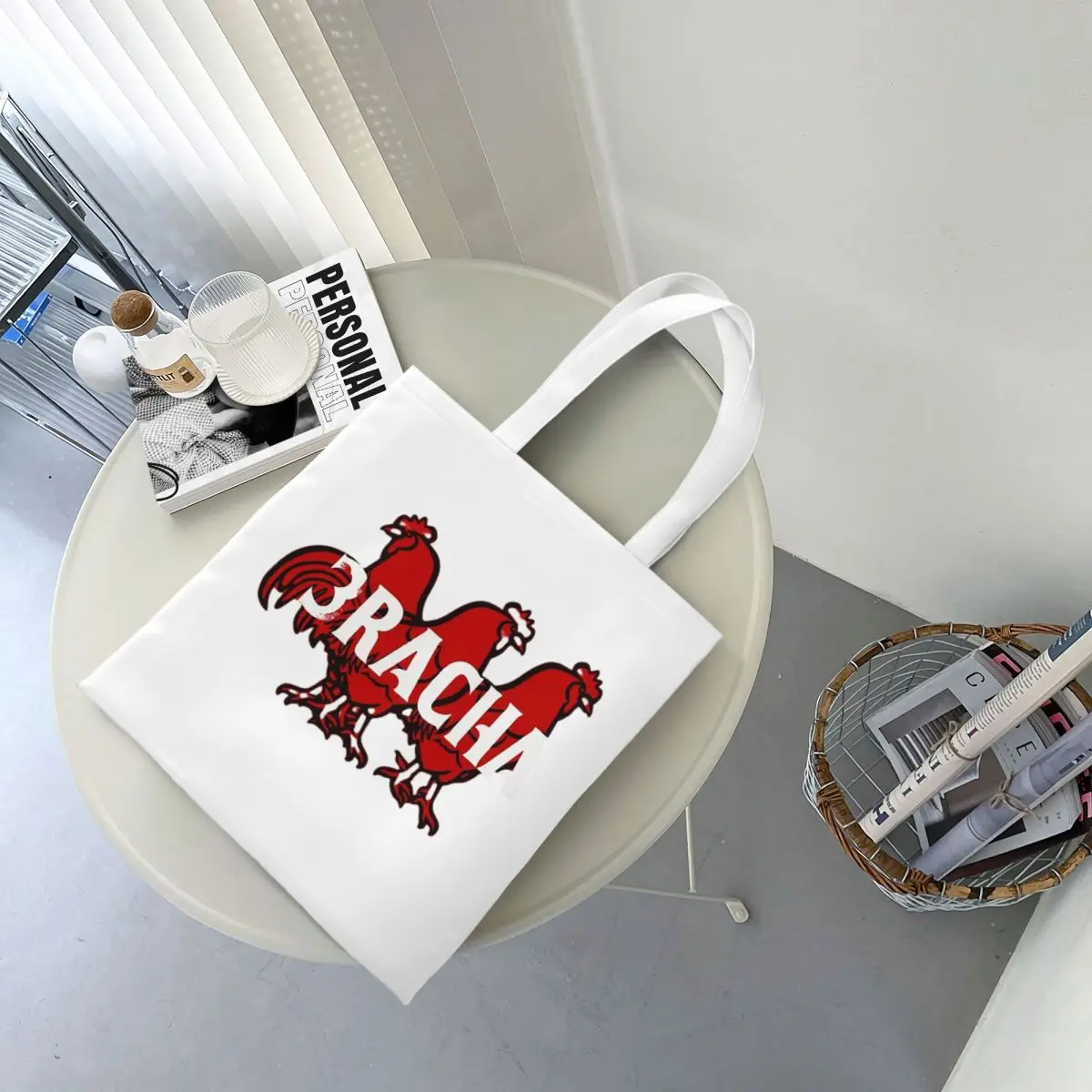 3RACHA Shopping Bags Canvas The Tote Bag Foldable for Ladies Shoulder Tote Travel Handbag