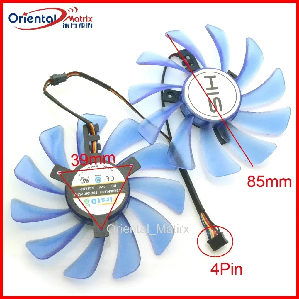 FDC10U12S9-C 12V 0.35A 4Wire 4Pin 85mm VGA Fan For HIS RX5700XT 8GB Blue/Pink Army Graphics Card Cooling Fan