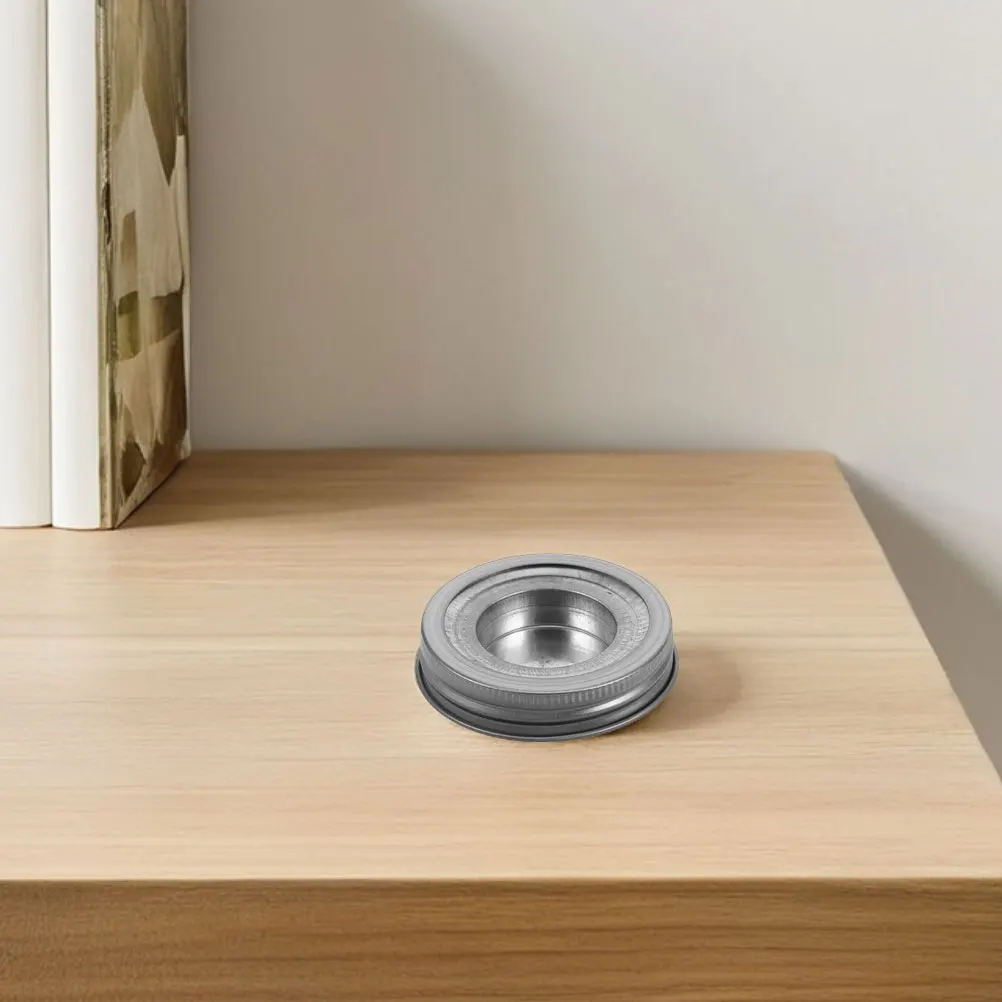 

5Pcs Metal Holder Inserts Minimalist Design for Storage and Cozy Dinner Decor Stainless Steel Jar Lid