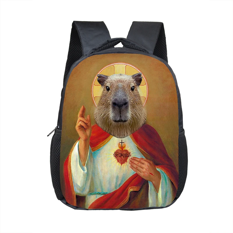 Mochila con estampado de animales Capybara para niños, bolsa de jardín de infantes para niños, mochila escolar para bebés, bolsa de viaje, 16 pulgadas