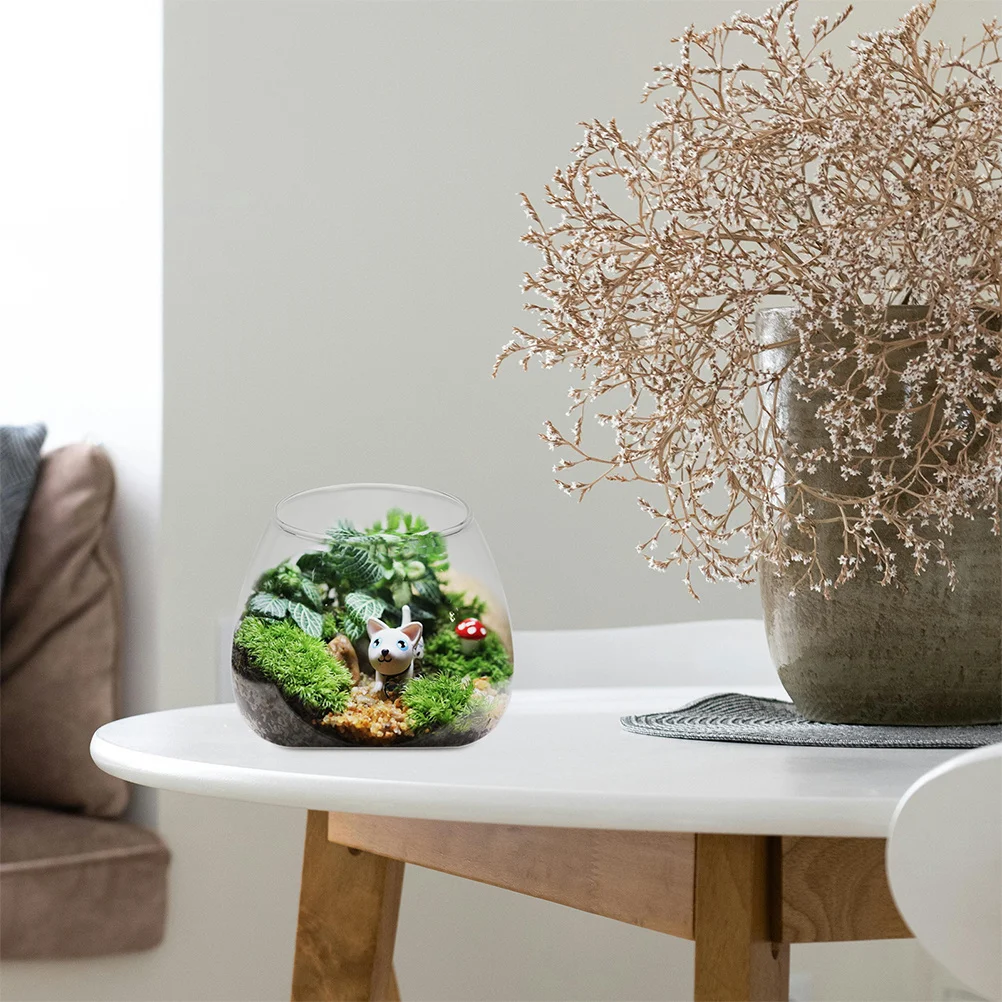 

2 Pcs Decorative Bottle Glass Empty Bottles Vase Diy Terrarium Bowl for Plants Pots