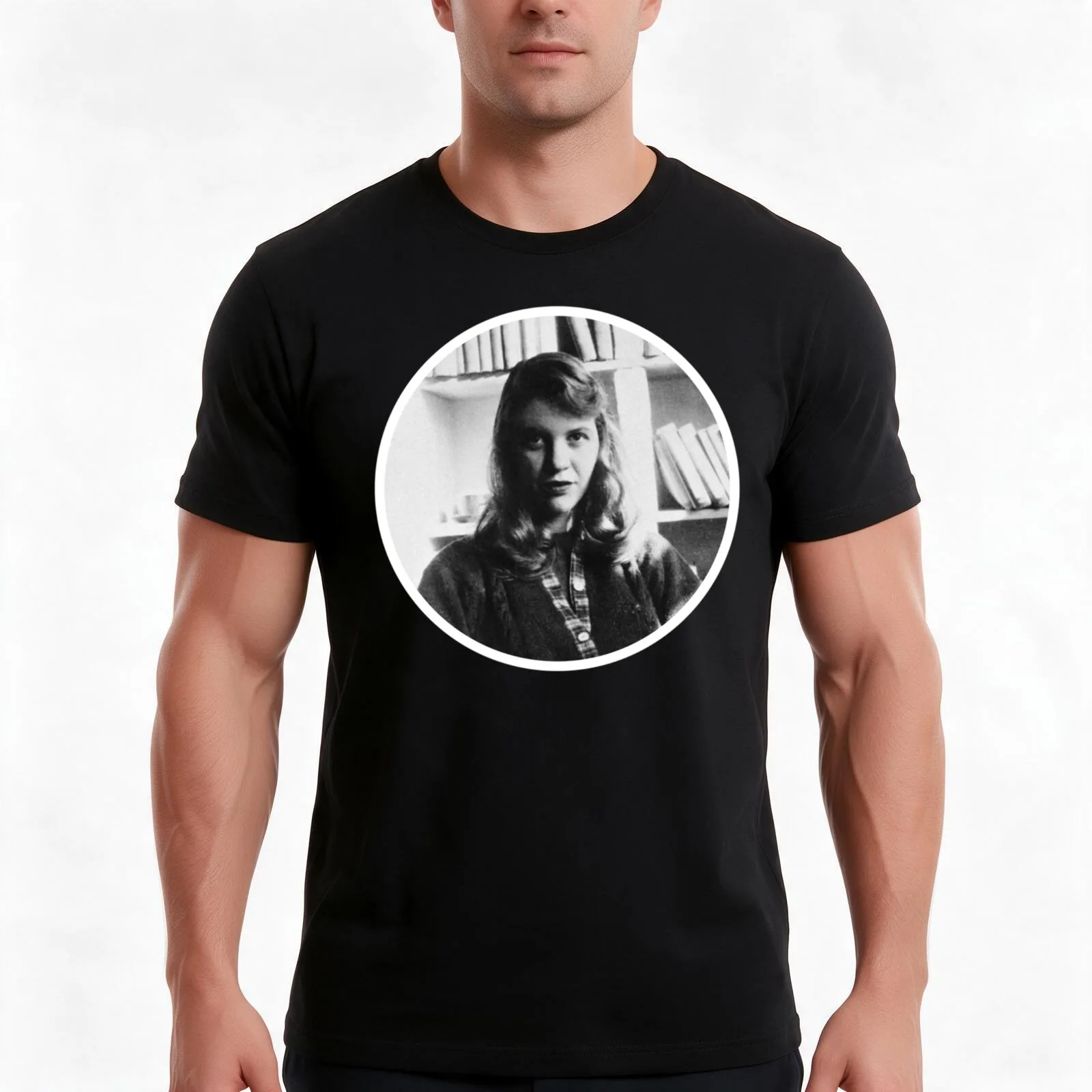 Sylvia Plath T-Shirt, Summer Casual Cotton Tee, Oversized Streetwear Tops, Vintage Graphic Print, Loose Fit Short Sleeve
