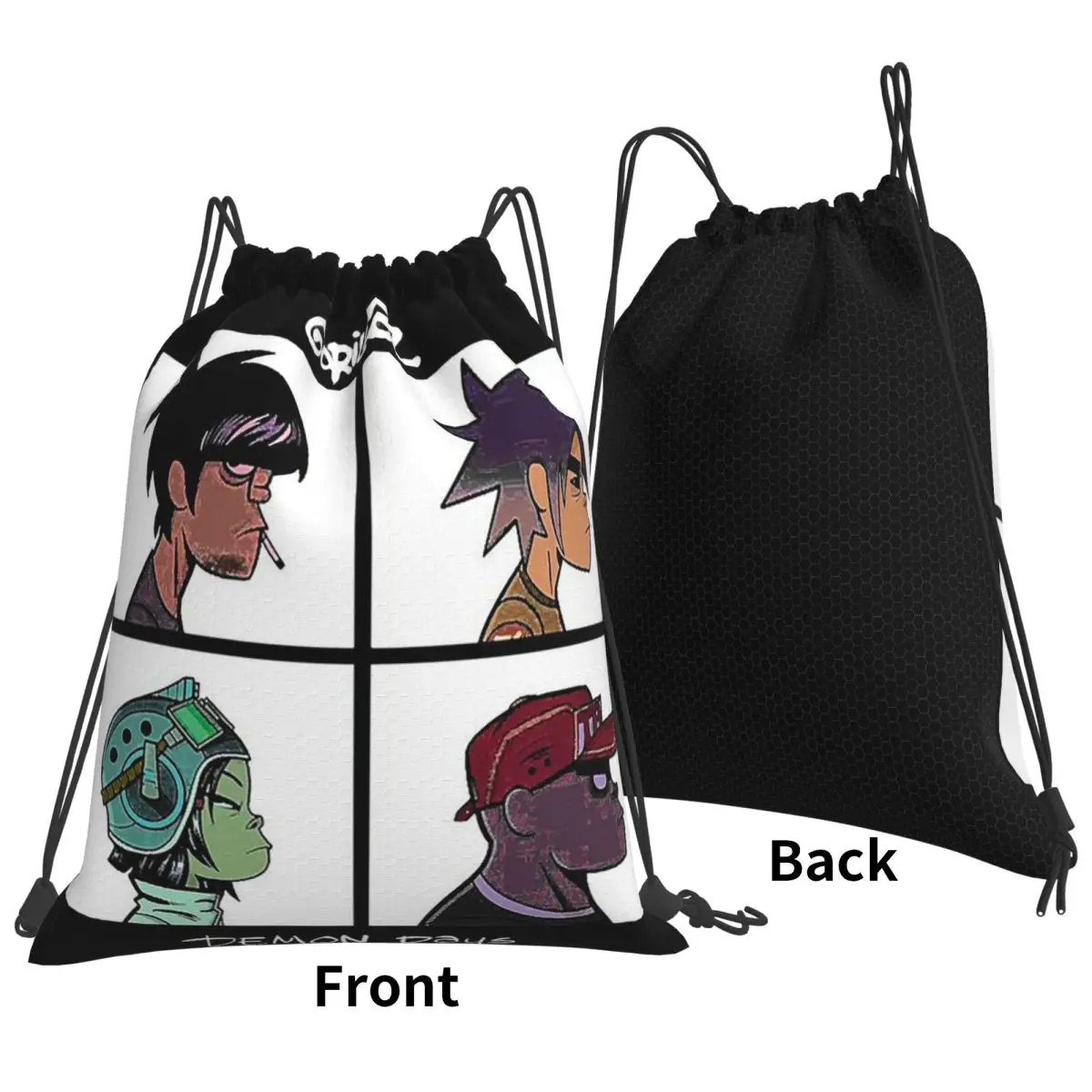 Music Band Gorillaz Backpacks Fashion Drawstring Bundle Pocket Shoes Bag Book Bags for Man Woman School