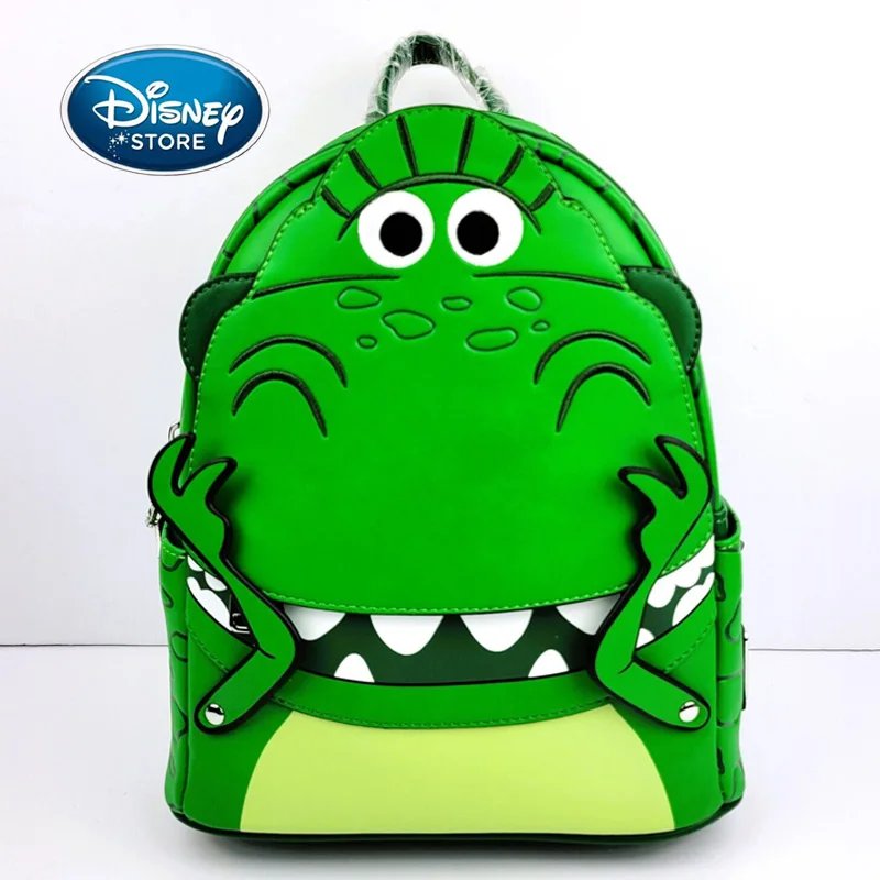 

Disney Toy Story Rex Cosplay Mini Backpack Green Dinosaur PU Leather Women Double Shoulder Backpacks