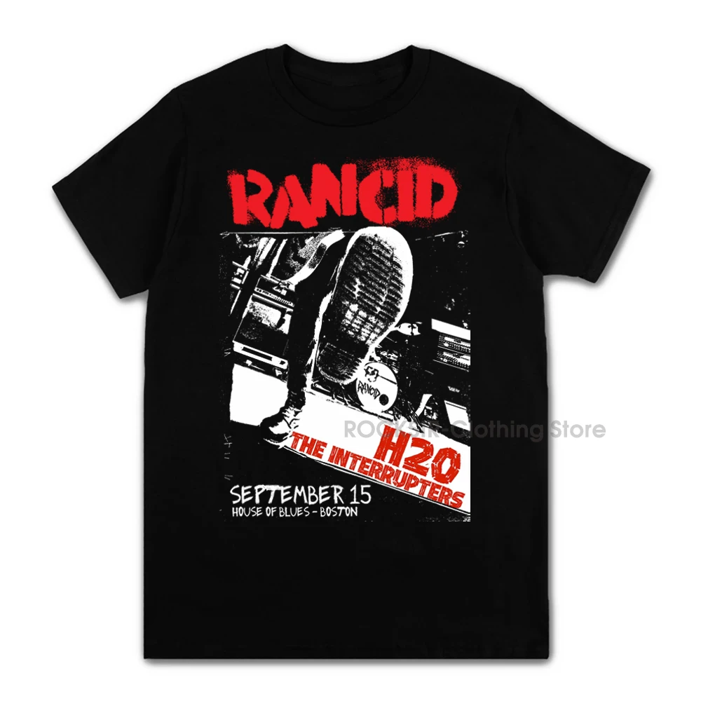 Mens Clothing Pop Punk Rancids Album Cool Skull Print Cotton Tees Short Sleeve Popular Unisex T Shirts Design Tops Streetwear