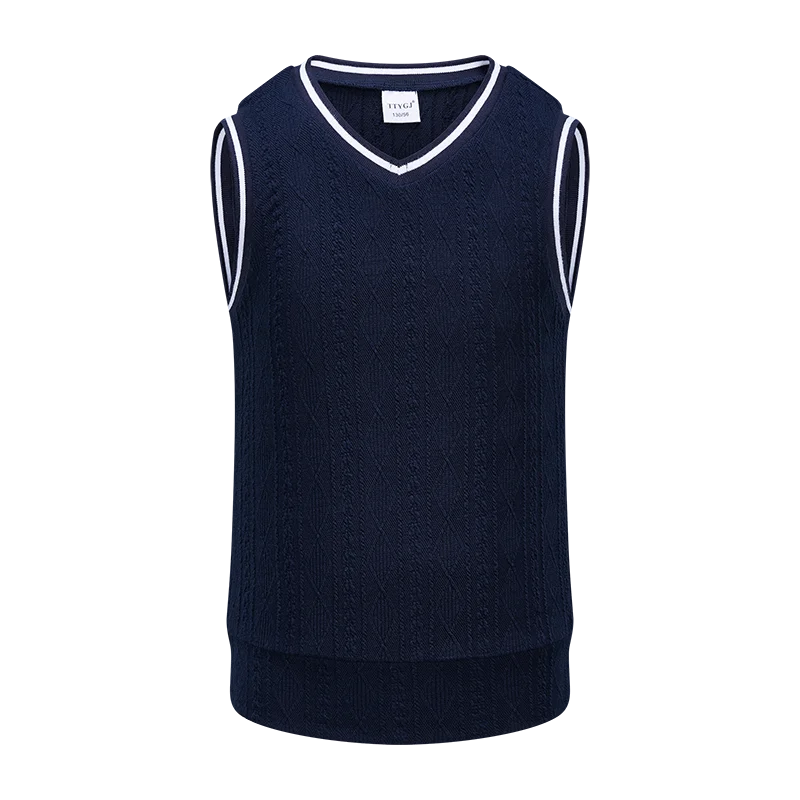 Ttygj Nieuwe Golf Jongens En Meisjes Gebreid Vest Lente Herfst Winter Academie Stijl V-Hals Japanse Trui Kleine Trui Tanktop