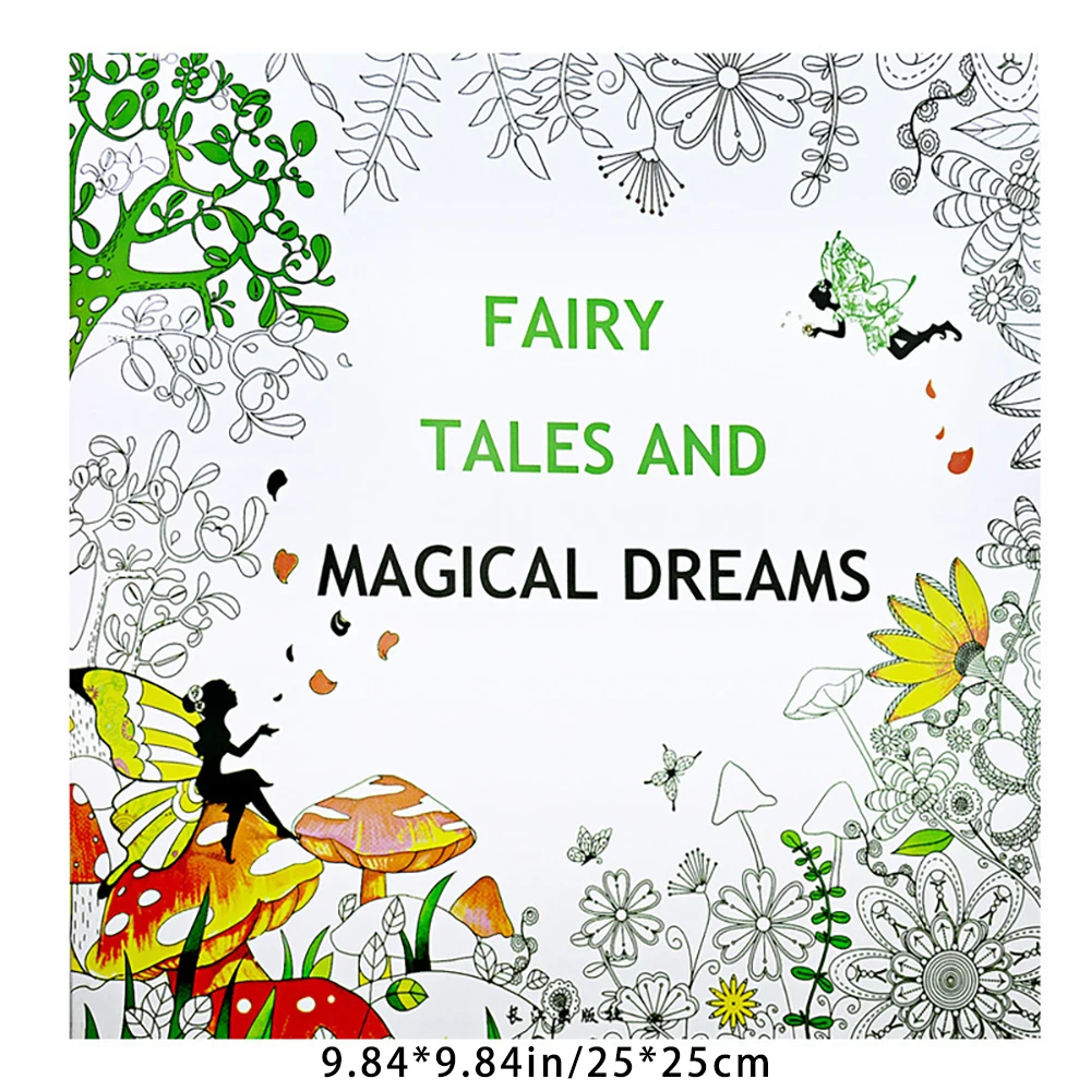 12 sheets/24 pages Secret Garden Stress Relief Hand drawn Coloring Book Adult Painting Coloring Book