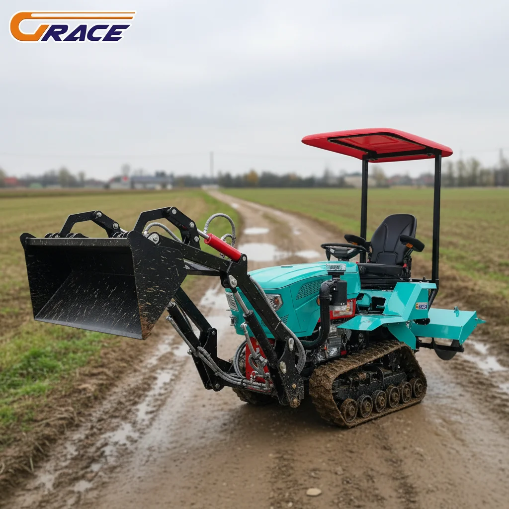 

Customize Hydraulic Crawler Tractor With Dozer Blade Rotary Tiller Multifunctional Farming Equipment