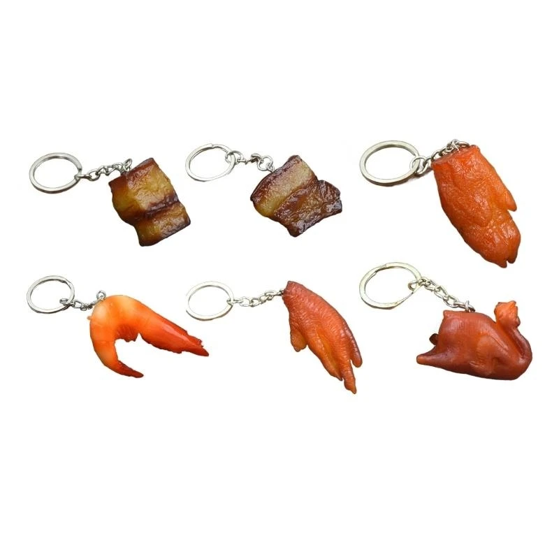 

DXAB 6 PCS Моделирование пищи Keyring Car Key Chains Decorative KeyChain Keyring Keyring