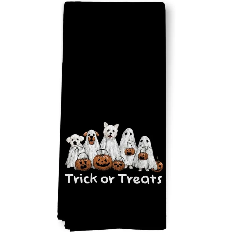 Pack of 1, Halloween Dog Kitchen Towels