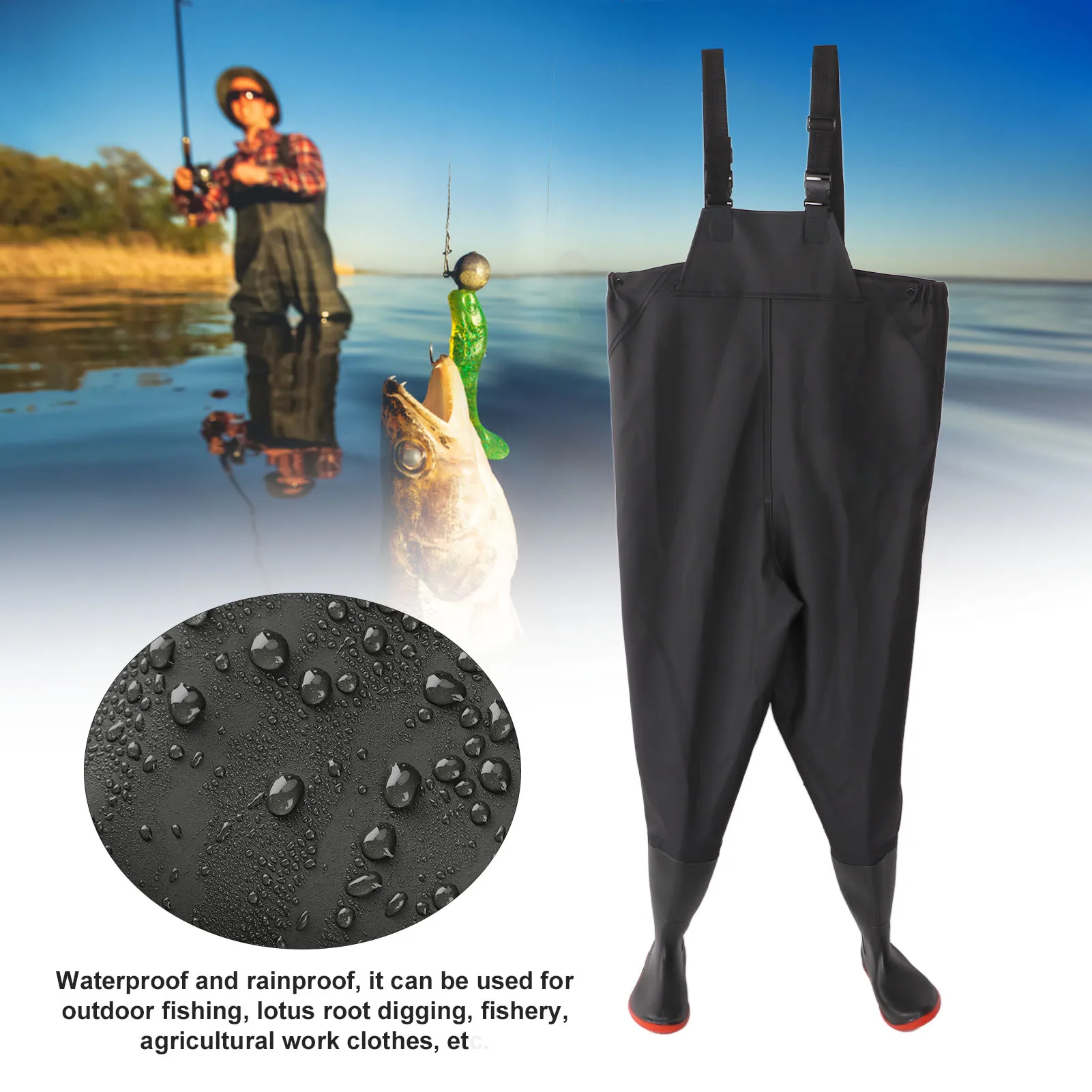 

Unisex Outdoor Fishing Waders Stocking Foot Waterproof Breathable Chest Wading Pants Accessory Stocking Foot Fishing Waders