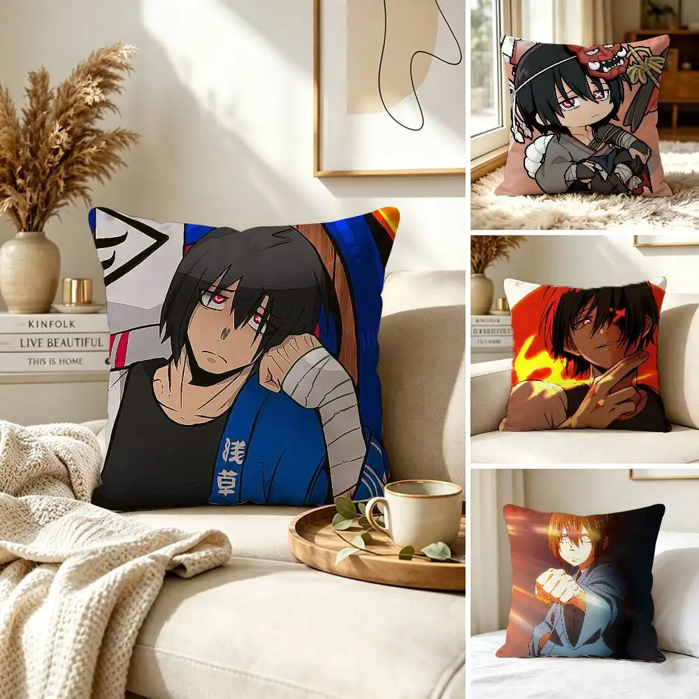 F-Fire Force S-Shinmon Benimaru  Pillow Case for Sofa Living Room Home office Decor Protective Cover