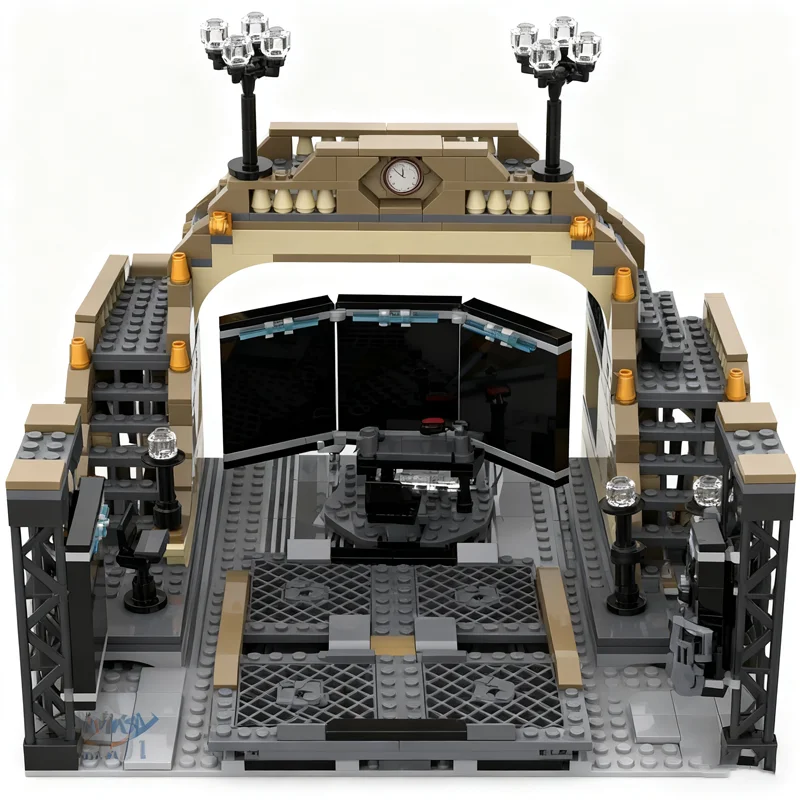 683pcs MOC Batcave Secret Train Terminal Super Heroes Model Building Blocks Festival Gifts Architecture Toys Idea Brick