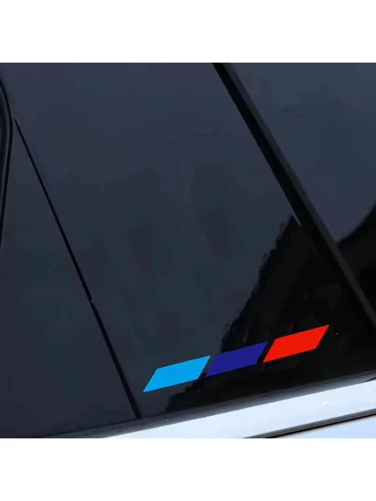 1 Set blau-rot gestreifte Vinyl-Aufkleber, 7 cm, 2,76 Zoll, wasserfest, hohe Klebkraft, für die Dekoration von Autos und Laptops.