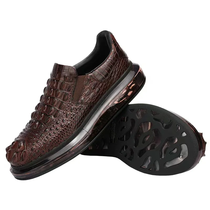 2026 new arrival Fashion Crocodile Skin causal shoes men,male Genuine leather Sneakers pdd819