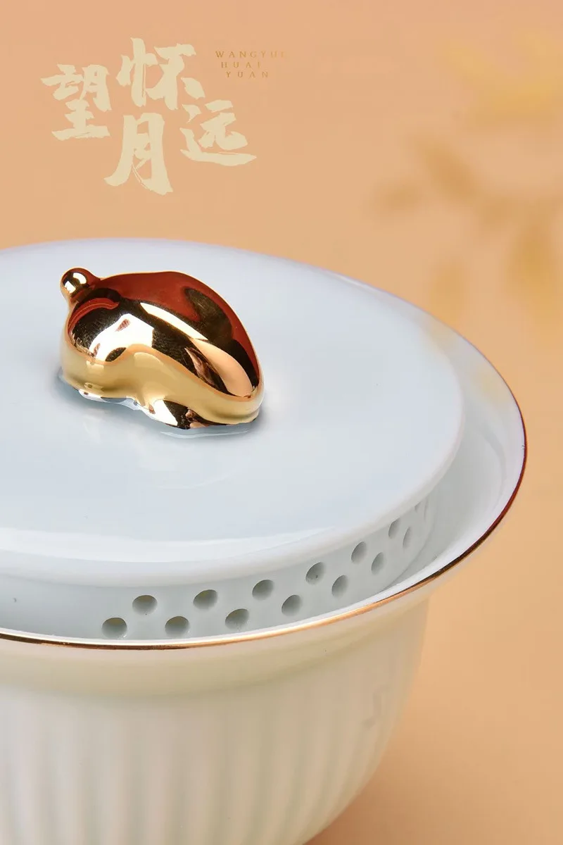 Moon-Watching With Shadow Celadon And Fuding Old White Tea Incense Holder - Mid-Autumn Festival Gift Set
