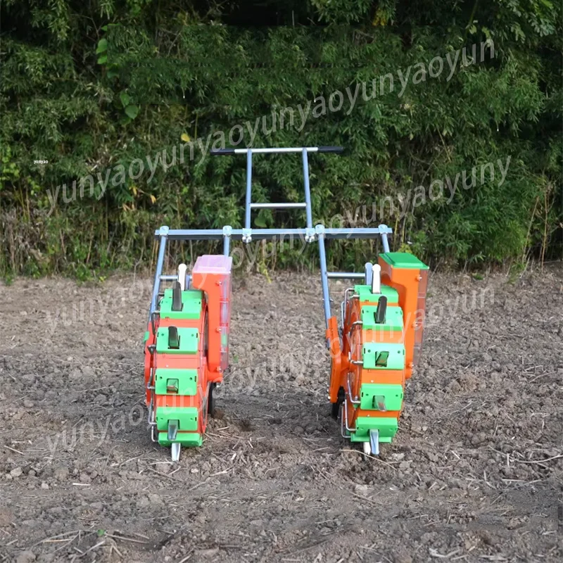 Dual Row Hand Push Precision Seeder Multifunctional Planter for Peanut Corn Soybean Farm Sowing