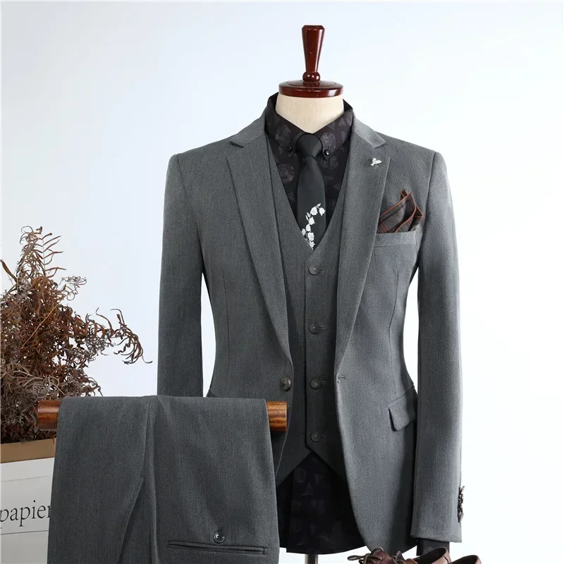 (48) Customized Groom Men’s Wedding Formal Business Slim Suit