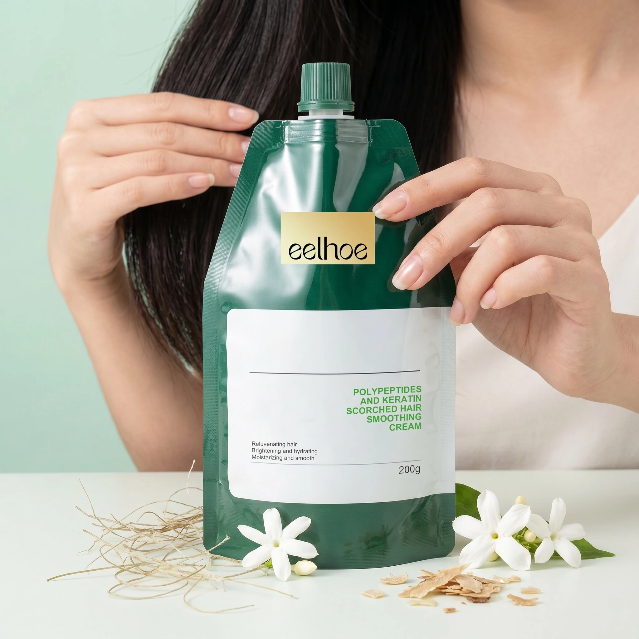 EELHOE Keratin Hair Mask Deep Conditioning Improve Frizzy Hairs Reduce Split Ends Moisturizing Smooth Shiny Hair Restoring Cream