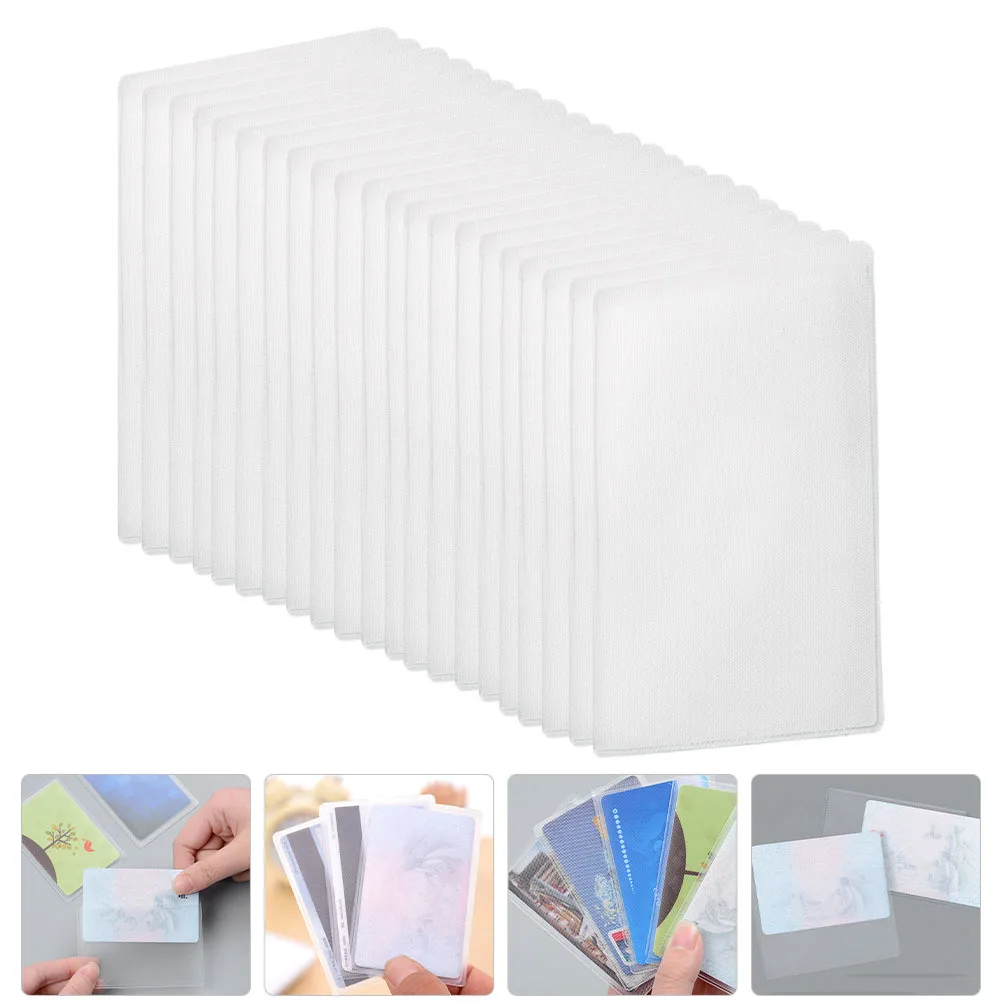 Fundas protectoras para tarjetas de crédito, funda transparente esmerilada para tarjetas de visita, Protector multiusos para oficina, 100 Uds.